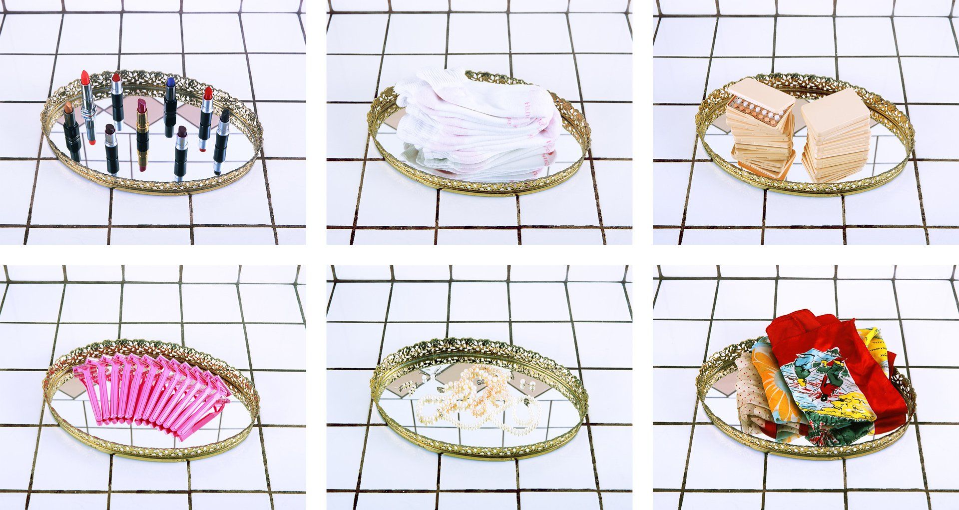 There are many different types of trays on the table.