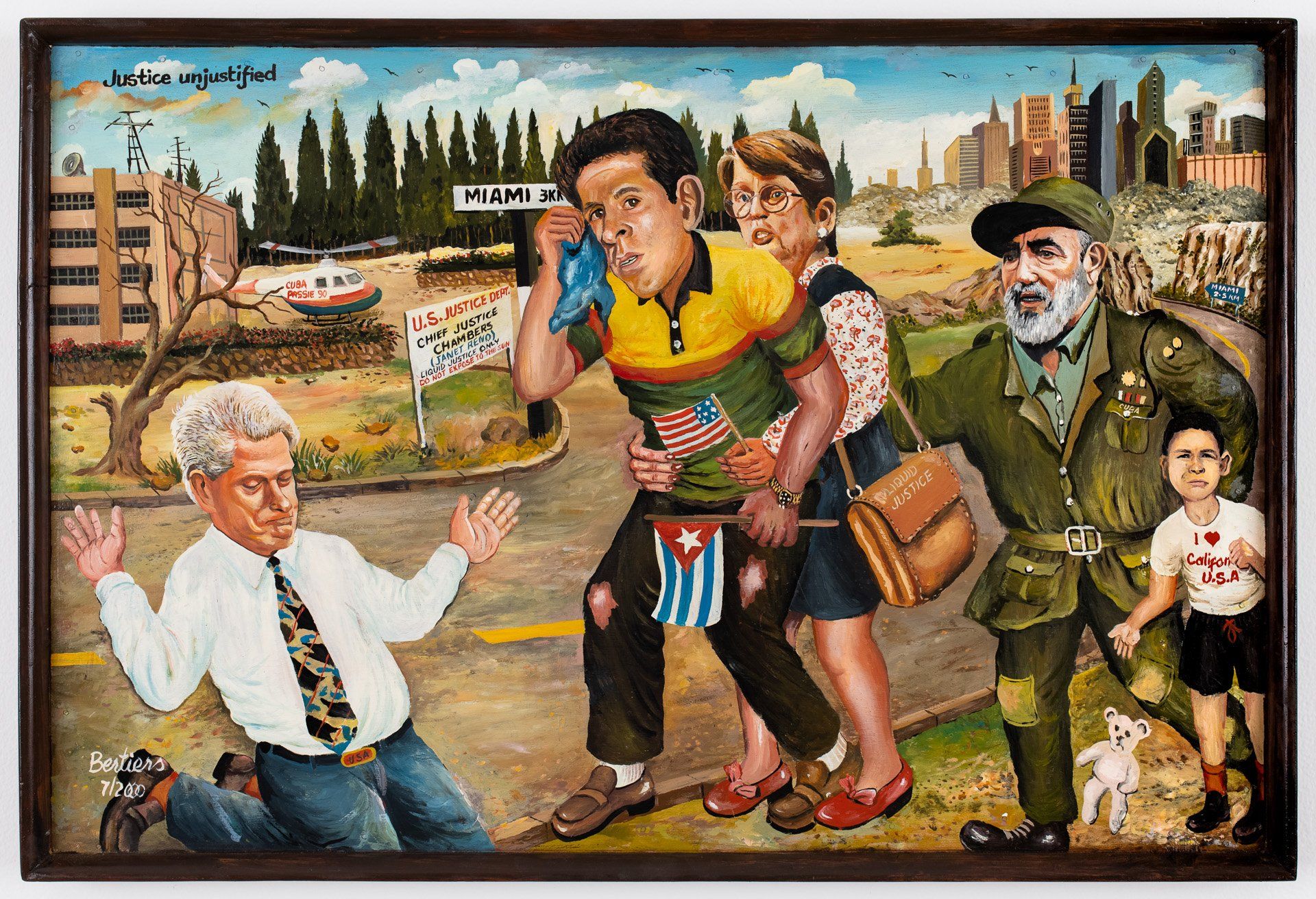 A painting of a group of people including a man in a tie