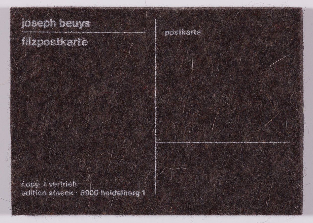 A postcard with the name joseph beuys on it