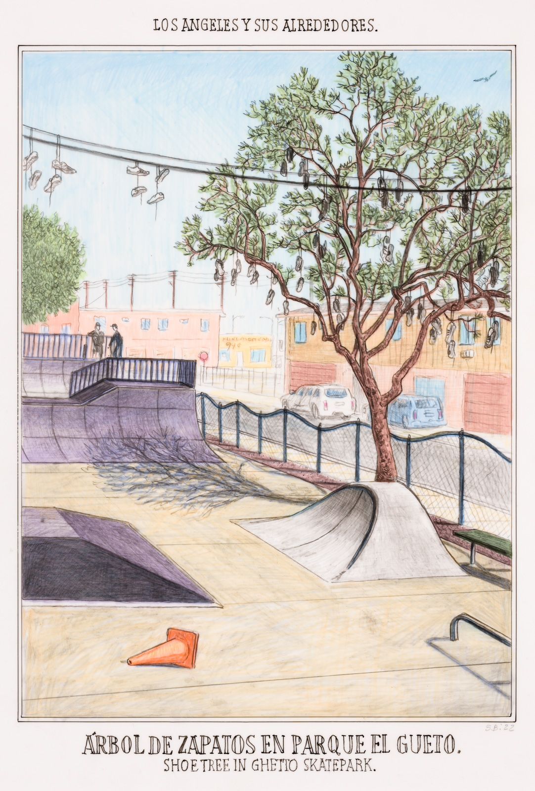 Sandow Birk, Shoe Tree in Ghetto Skatepark