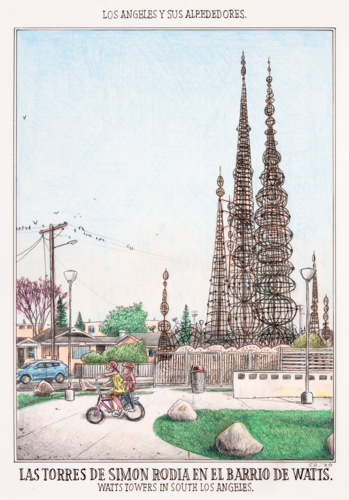 Sandow Birk, Watts Towers in South Los Angeles