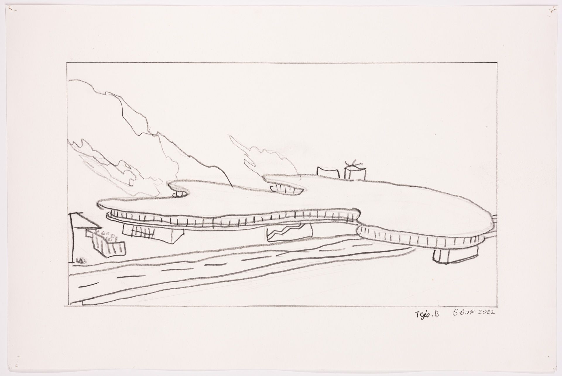 Sandow Birk & Tejo Birk, LACMA on Fire #1 (after Ed Ruscha)