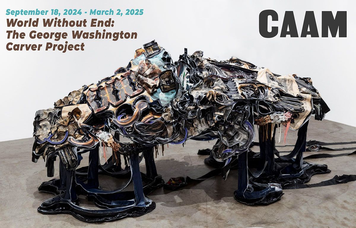 A poster for the caam world without end the george washington carver project