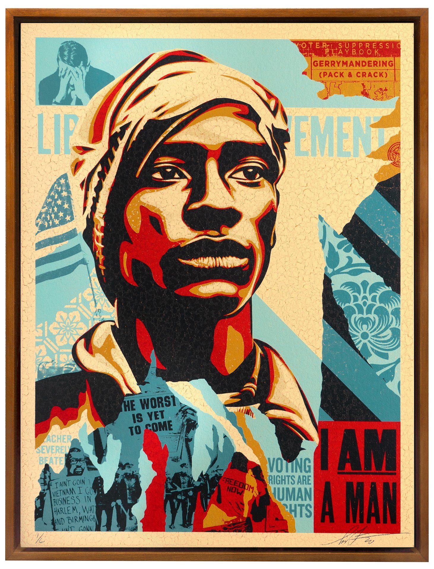 A poster that says i am a man on it