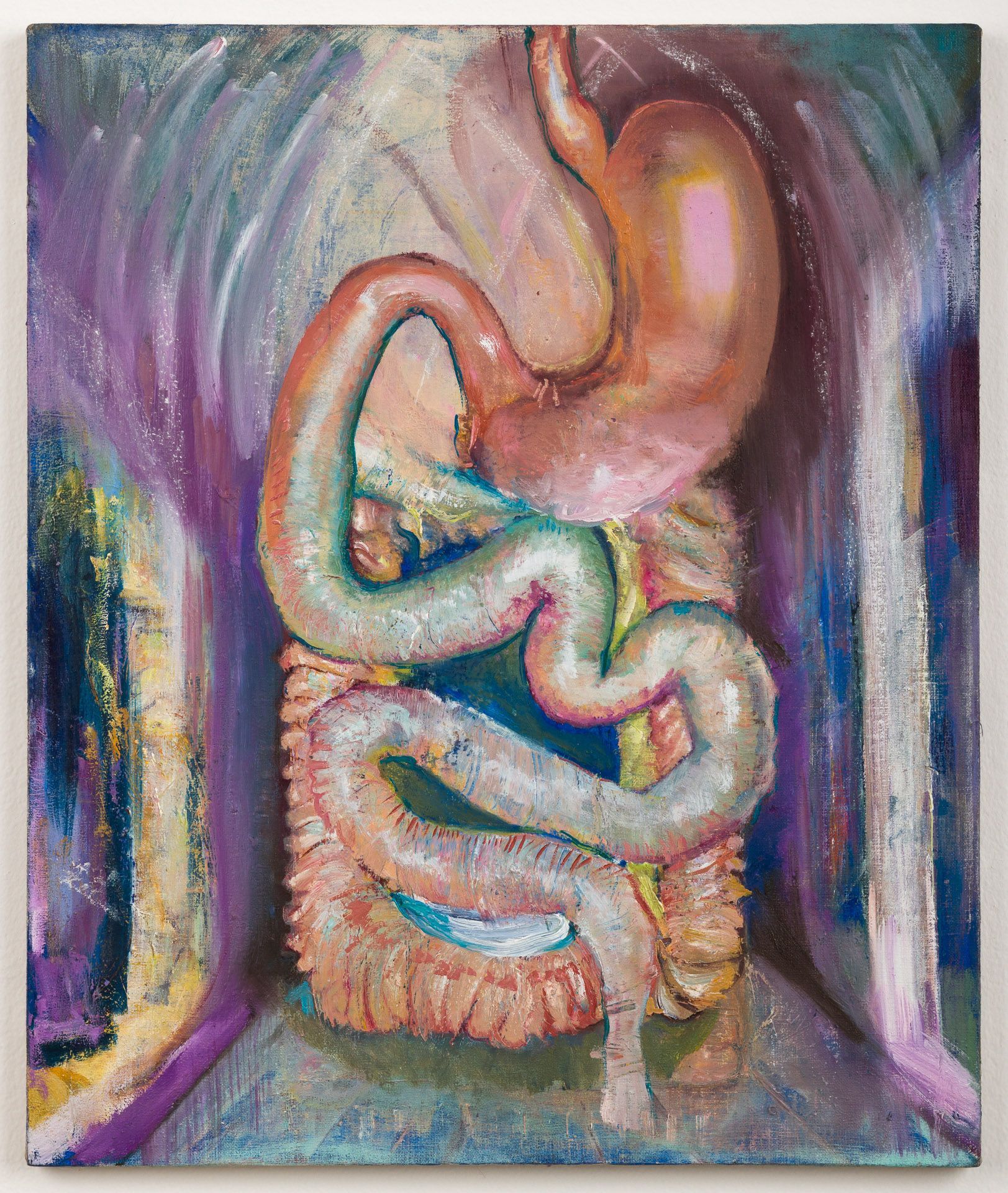 A painting of the inside of a person 's stomach and intestines.