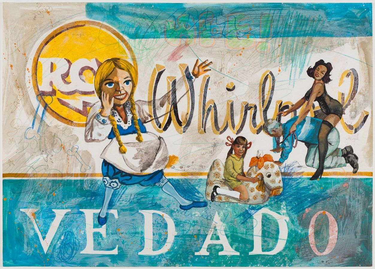 A painting of a woman with the word vedado on it