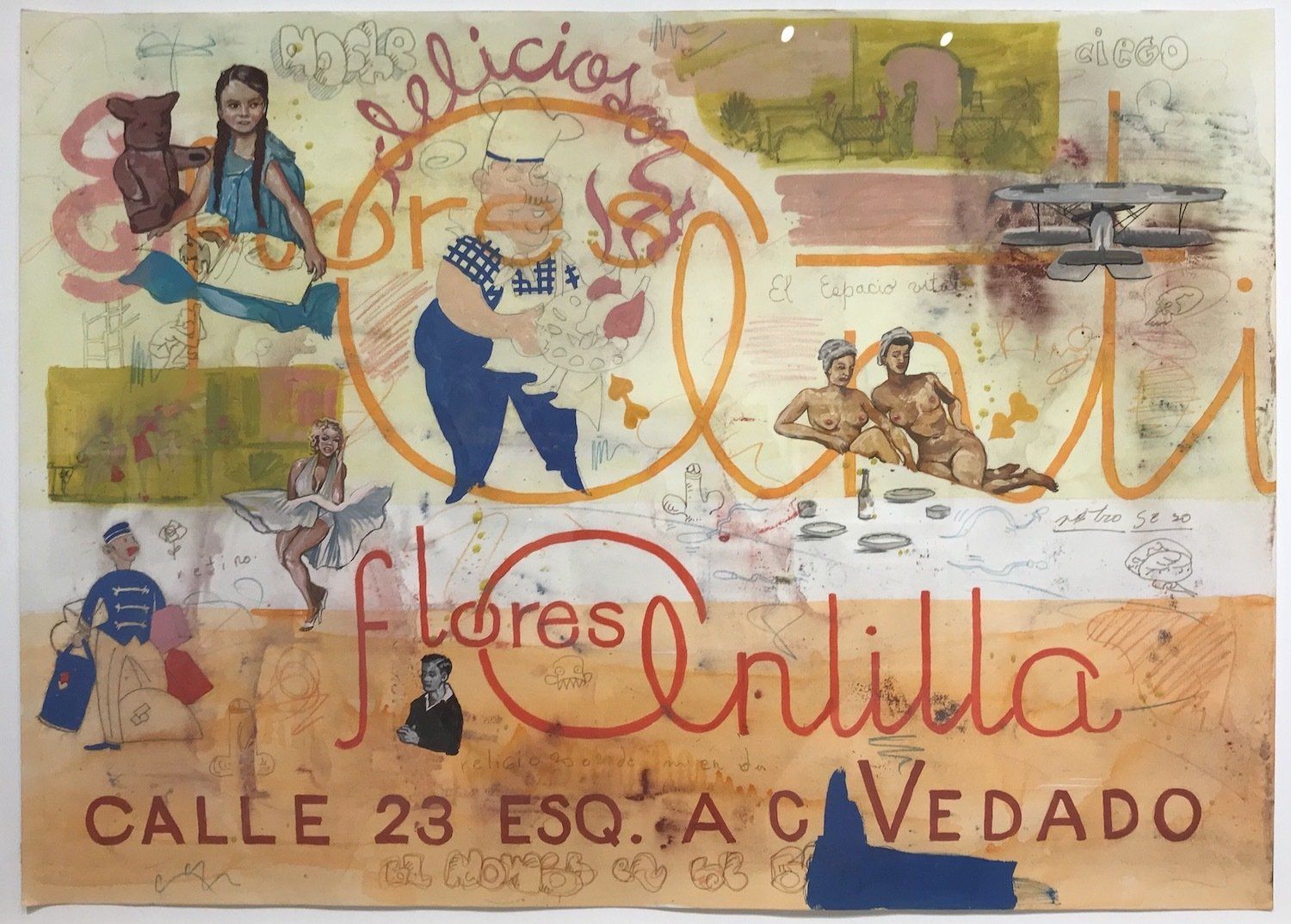 A poster that says calle 23 esq a c vedado on it