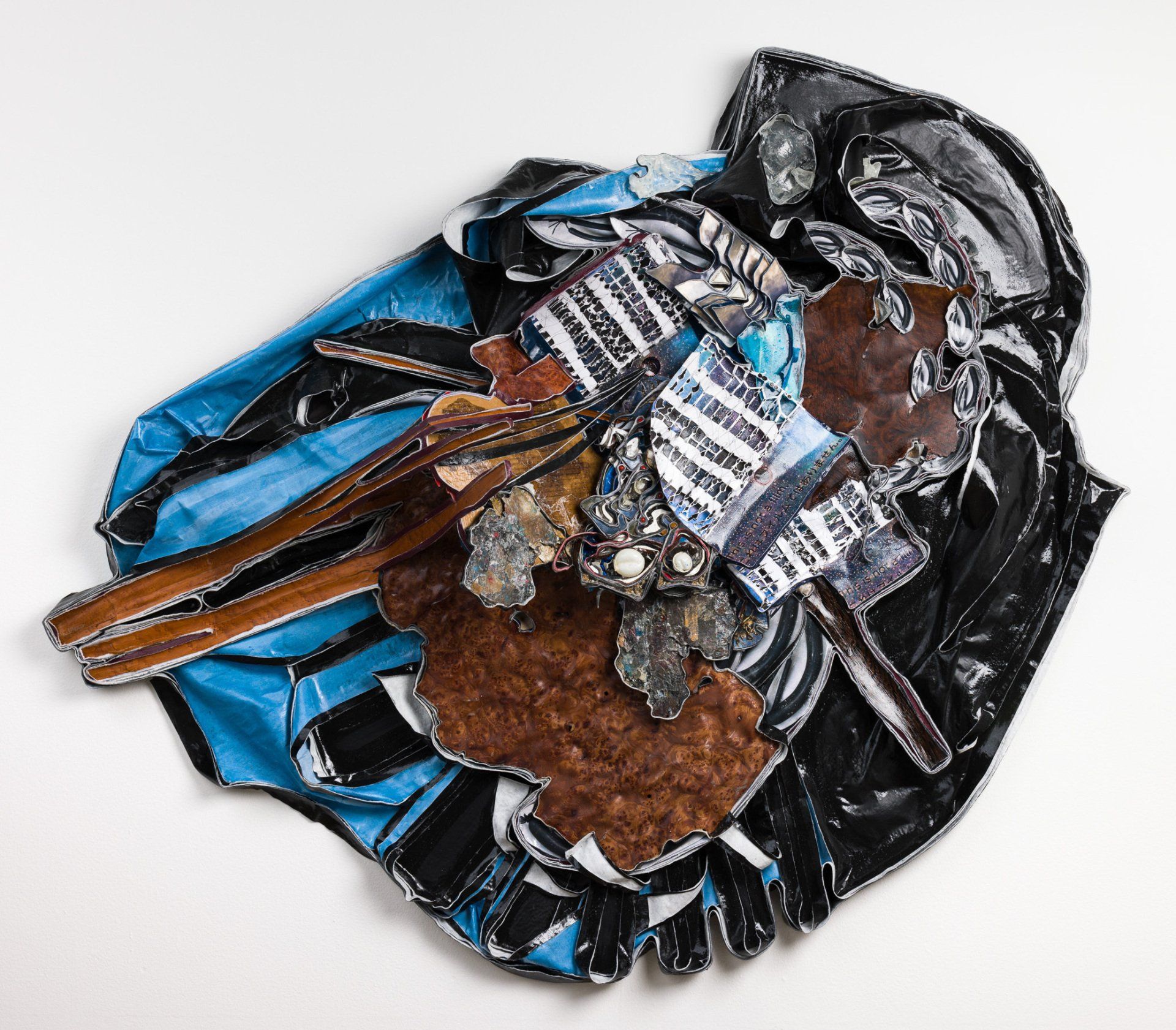 A piece of artwork with a piece of plastic.