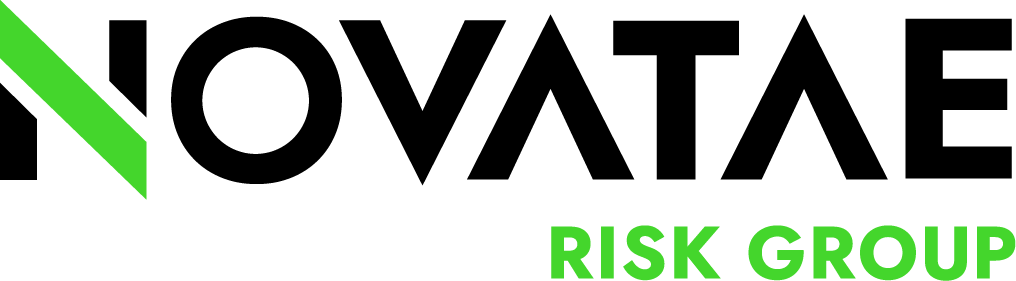 Logo of Novatae Risk Group; black text with green accents on a white background.