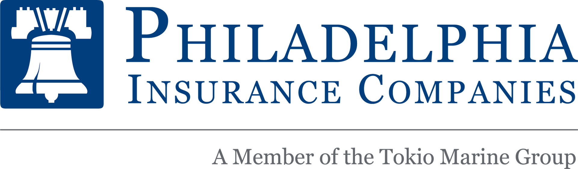 Logo for Philadelphia Insurance Companies, with the Liberty Bell. 