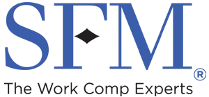 Blue SFM logo with diamond and 