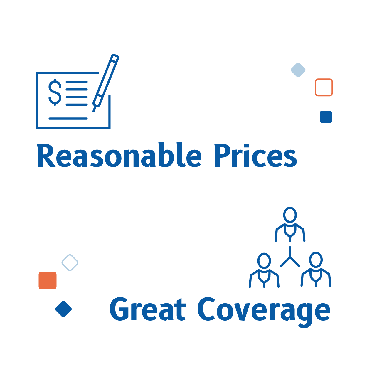 Blue icons and text reading 