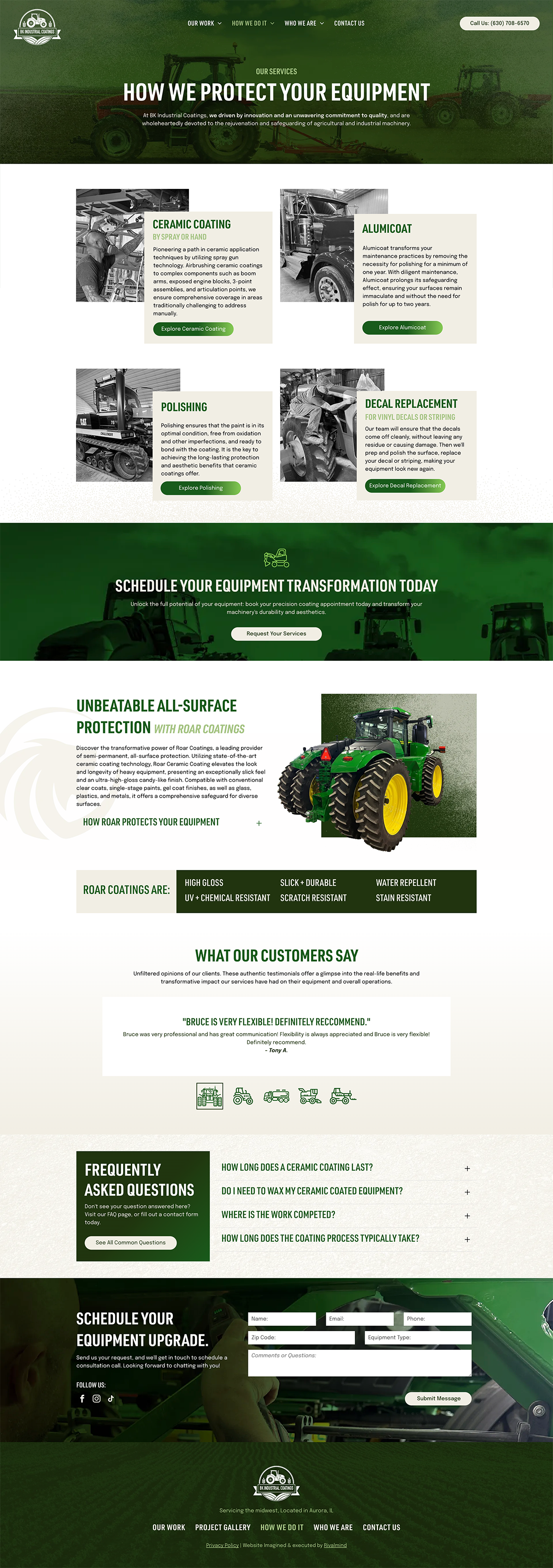 Green-themed website homepage with product cards, navigation bar, and a central image of assorted green grapes.