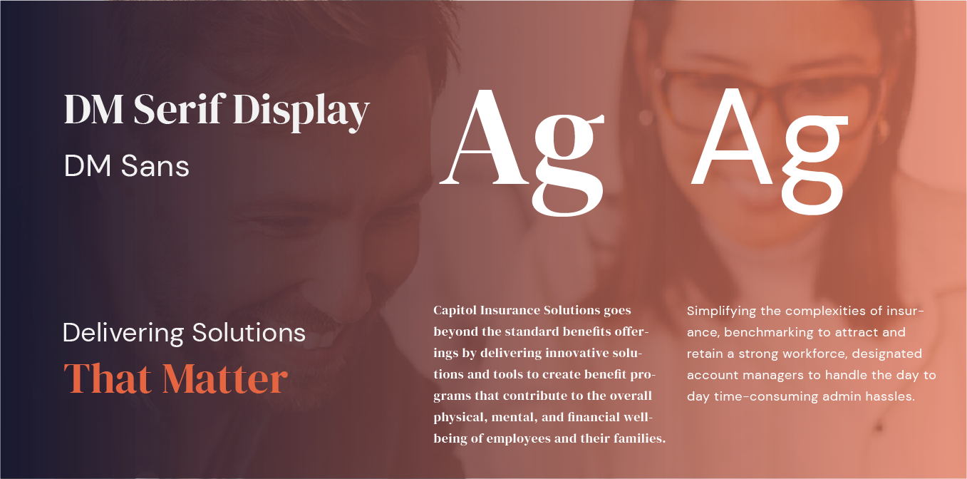 Purple promotional banner for DM Seri Display and DM Sona with white typography and large “Ag” letters