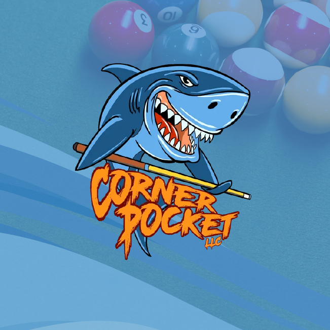 Blue shark mascot above orange 