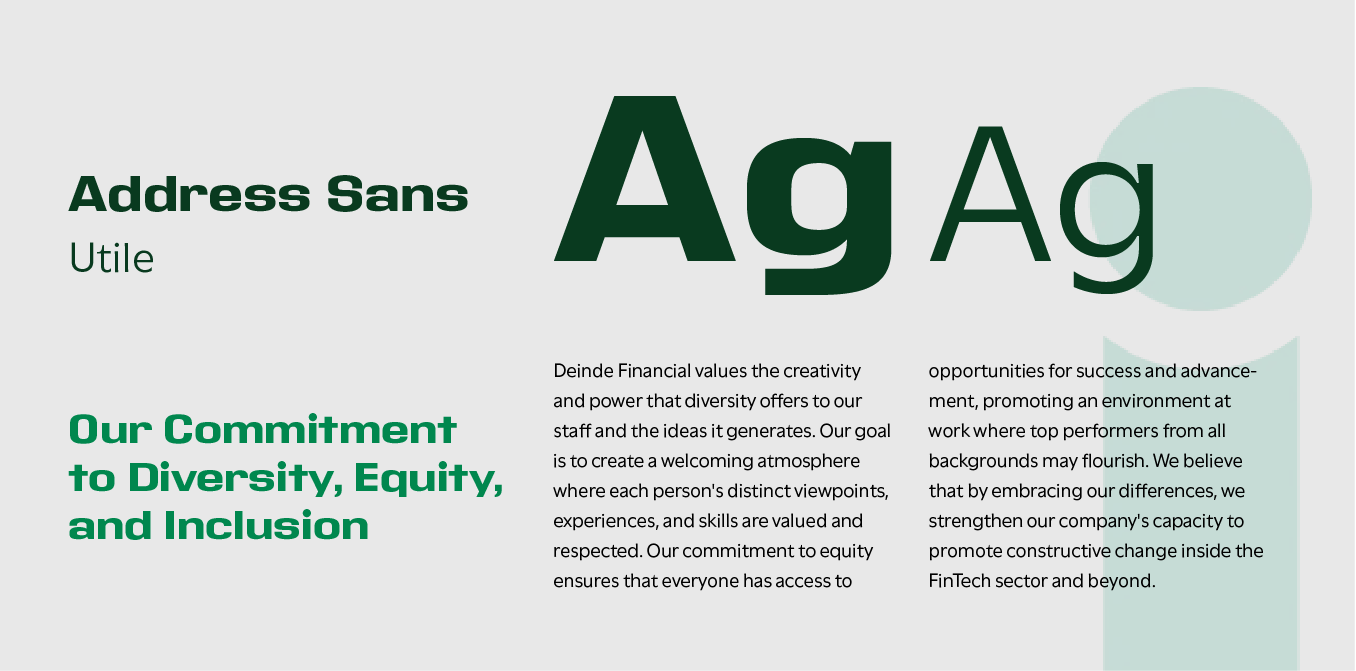 Ag Ag logo on a pale green background with “Address Sans Uta” and commitment to diversity, equity, and inclusion text
