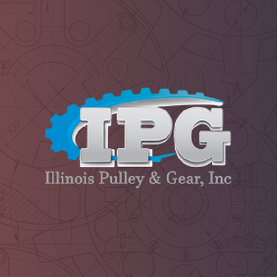 IPG logo with blue gear and metallic letters on a maroon technical background