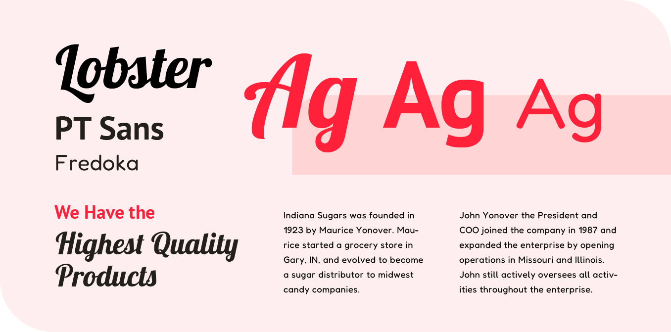 Typography poster with “Jobster,” “PT Sans,” “Fredo,” and large red “Ag Ag Ag” text on a pale pink background