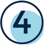 Blue circular logo with a dark navy number 4 inside a light blue ring