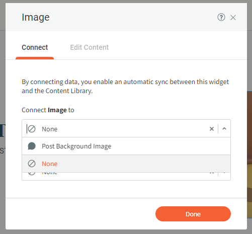 Image settings dialog with 