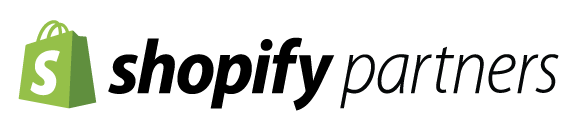 Shopify Partners logo with green shopping bag icon and black “shopify partners” text