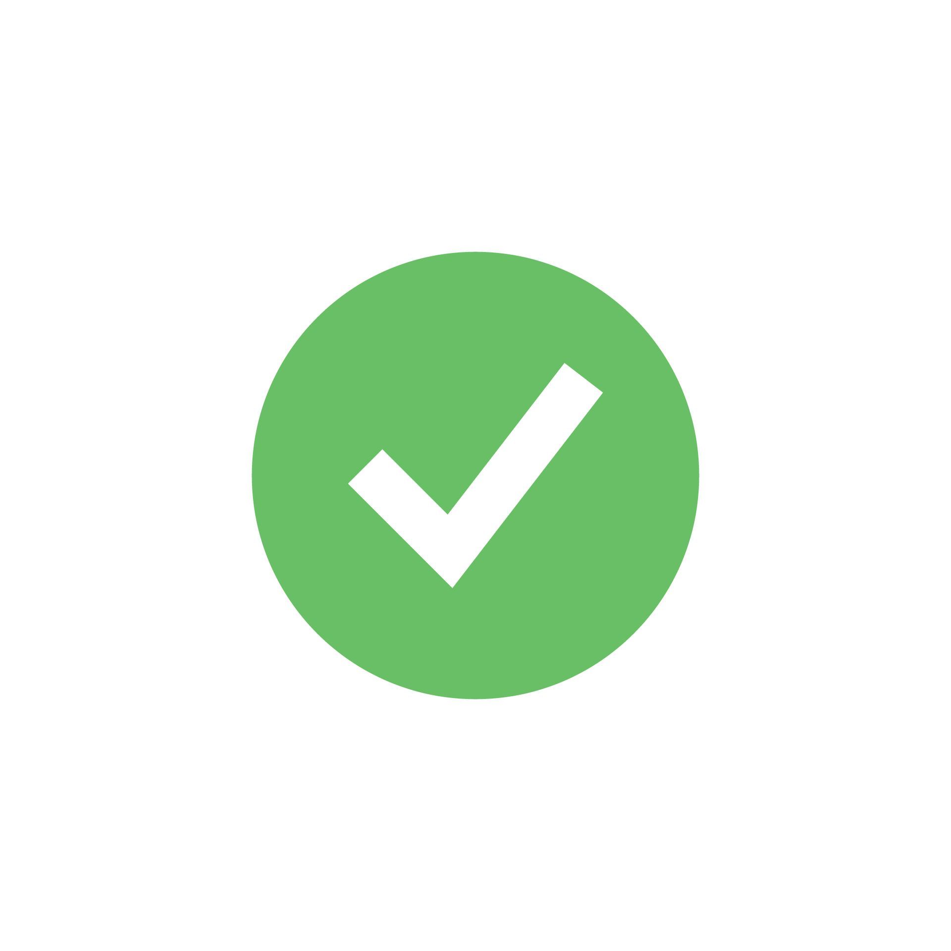 Green circle with a white check mark inside