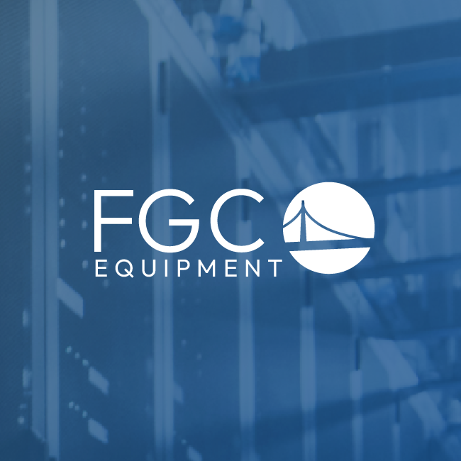 FGC Equipment logo in white on a blue industrial background