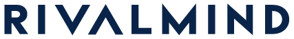RIVALMIND logo in dark blue uppercase letters on a white background