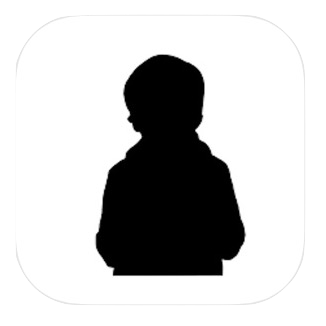 A silhouette of a child 's head is shown on a white background.