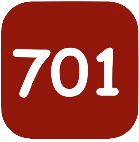 A red square with the number 707 in white letters