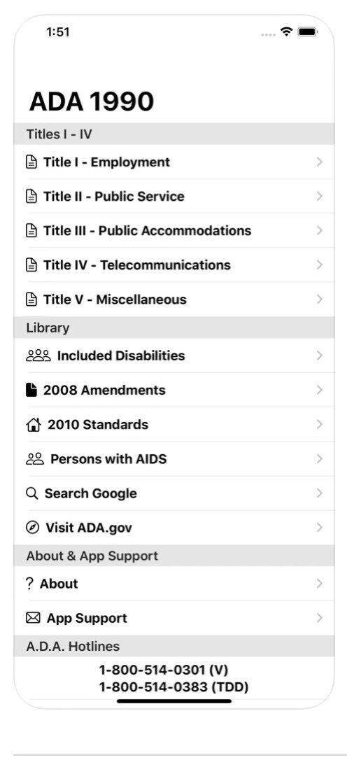 A screenshot of the ada 1990 app on a cell phone.
