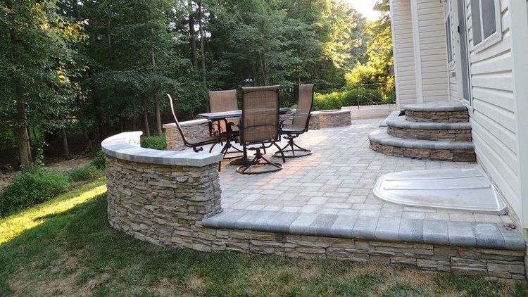 Durable and stylish retaining wall design and installed by J Gonzalez Construction in Maryland