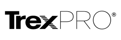 A black and white logo for trex pro on a white background.