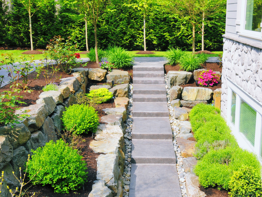 Durable and elegant walkway designed by J Gonzalez Construction in Maryland.