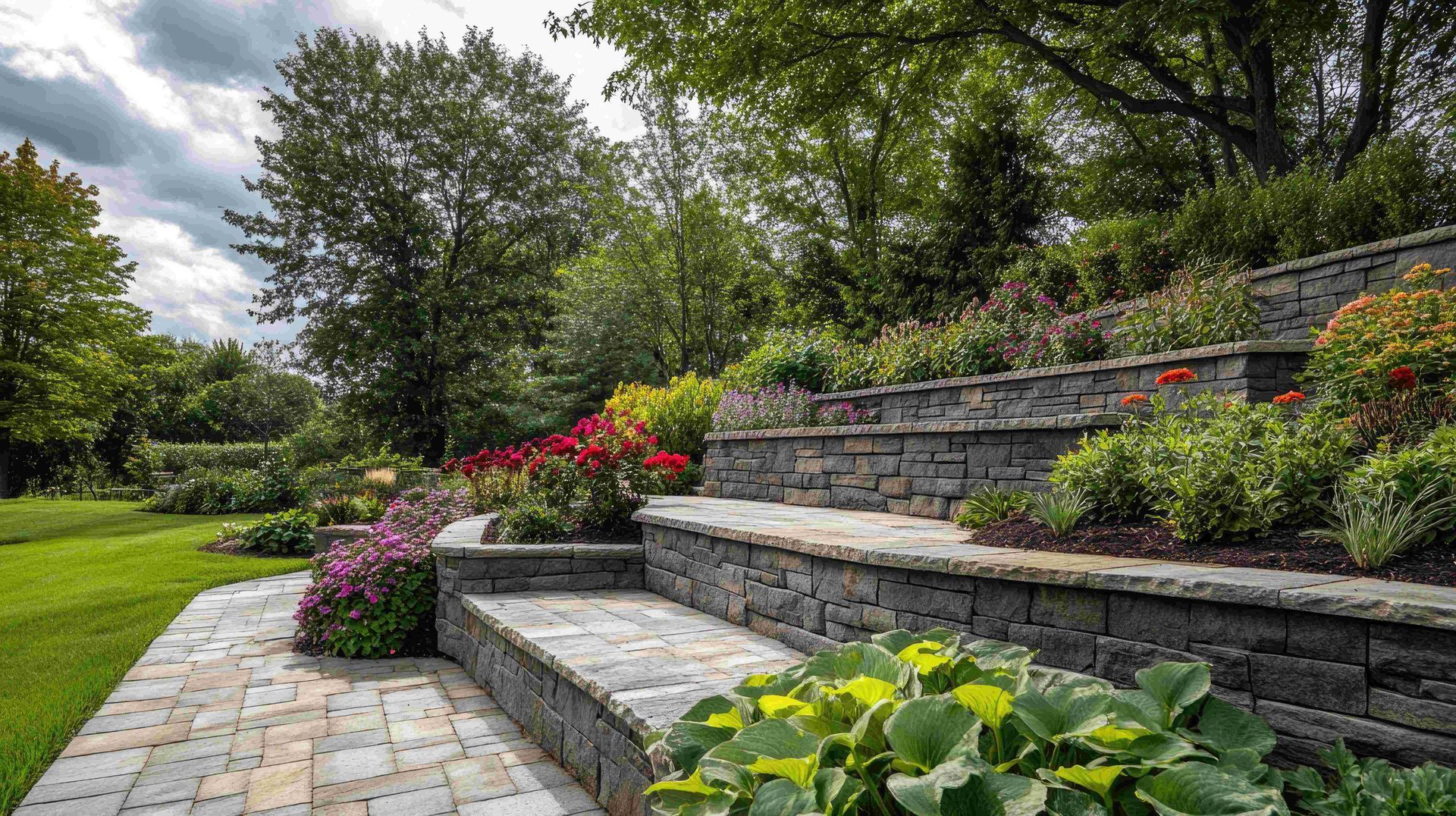 Custom retaining wall and hardscaping in Maryland | J Gonzalez Construction.
