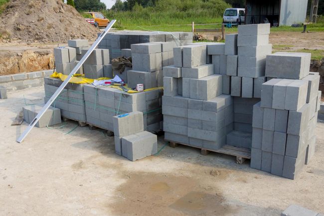 pile of solid concrete blocks