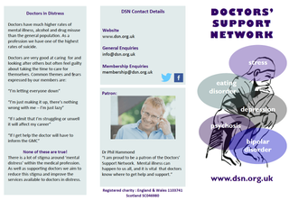 Doctors' Support Network 2017 DSN leaflet mental health