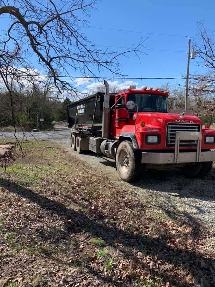 Red Dump Truck — Oktaha, OK — Five Star Roll-Offs Services