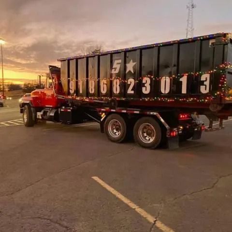 Dump Truck on the Side of the Road — Oktaha, OK — Five Star Roll-Offs Services