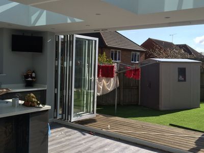 Status 4.2m White Aluminium Bi-fold Doors