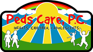 A logo for peds care p.c. infants , children , and adolescents