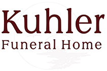 Kuhler Funeral Home logo in dark red font on white. "Kuhler" above "Funeral Home".