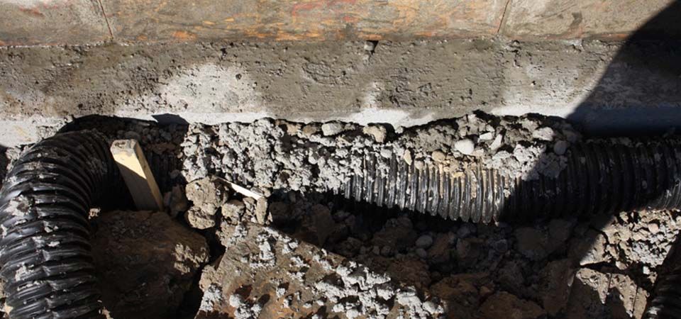 closeup of damaged concret