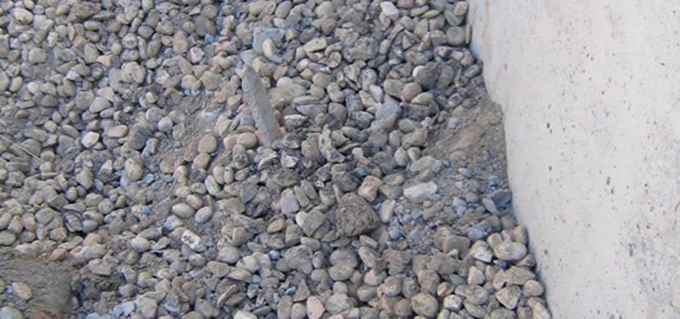 closeup of black gravel and rock