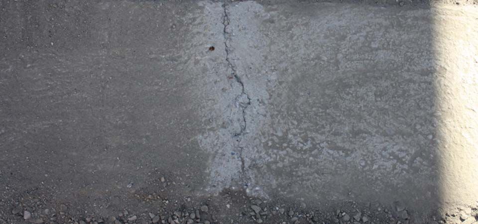 close up of cracked concrete