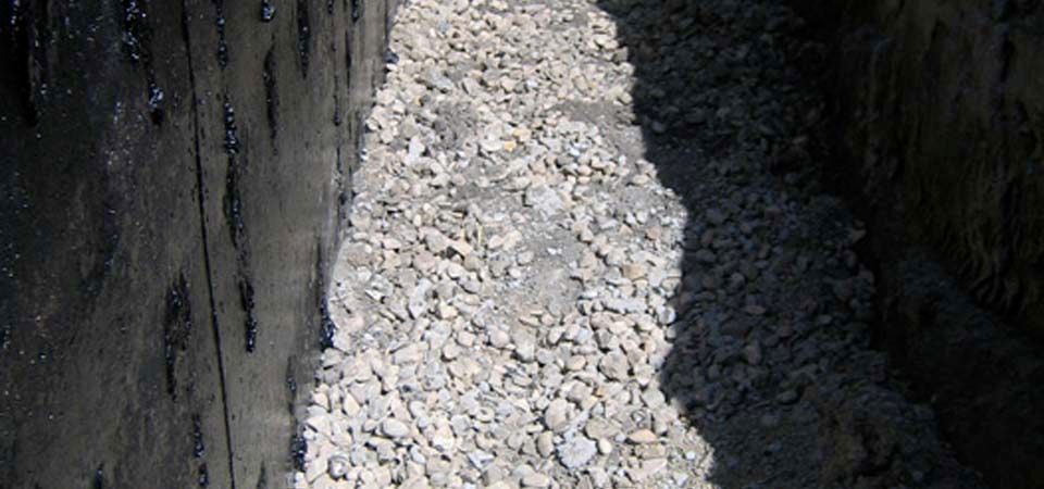 hole filled with white and grey gravel