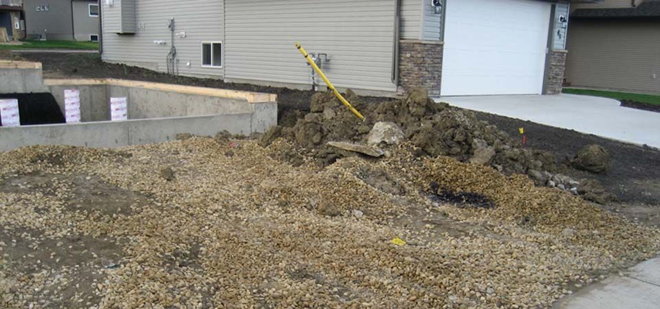 dirt and gravel landscaping job