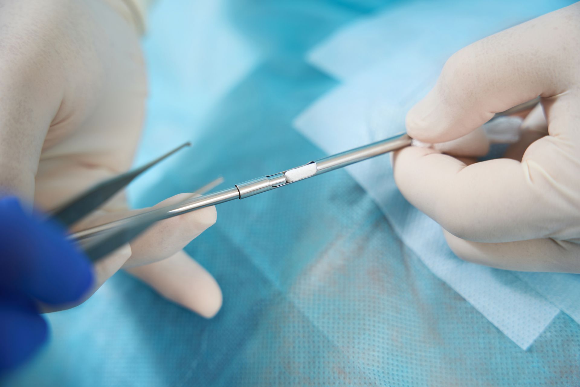 Specialist holds in his hands tools for installation of bioidentical hormones.