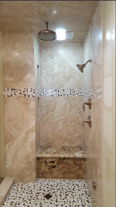 Shower with a Ceiling Fan - Surprise, AZ - Azevedo Plumbing Company