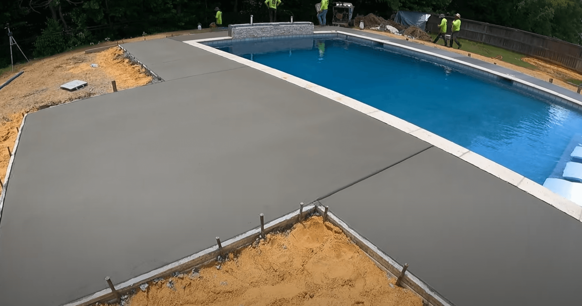 Wet concrete drying for a pool deck builder in coon rapids, mn